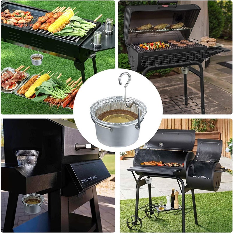 HAO HELPER Grill Grease Tray with Clip for Char-Broil/Kenmore Outdoor Grills and Other Similar Grills,Grease Catcher,Grease Tray for Gas Grill,Grease Bucket with Disposable Foil Liners (10 Pack) - Image 2